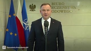 Prezydent Duda przemówienie  Wojna na Ukrainie [upl. by Yhtimit]