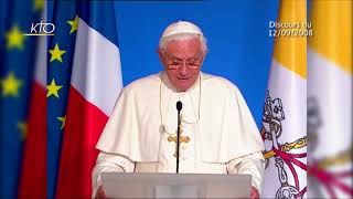 Discours de Benoit XVI en France Intégrale [upl. by Nellaf]