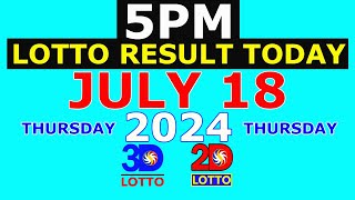 Lotto Result Today 5pm July 18 2024 PCSO [upl. by Yevreh]