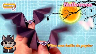 Comment faire des chauvessouris en origami  Décorations DIY dHalloween [upl. by Magna770]