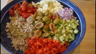 Greek Style Barley Salad  The Perfect Summer Salad [upl. by Katz512]