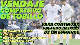 Vendaje compresivo de tobillo  JUGAR CON ESGUINCE [upl. by Dleifxam]