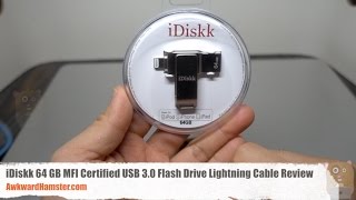 iDiskk 64 GB MFI Certified USB 30 Flash Drive Lightning Cable Review [upl. by Nosnevets792]