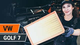 How to change air filter on VW GOLF 7 TUTORIAL AUTODOC [upl. by Ahsinrad438]