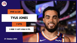 TYUS JONES 7 PTS vs LAC 31 Oct 2425 PHX Highlights [upl. by Sicular]