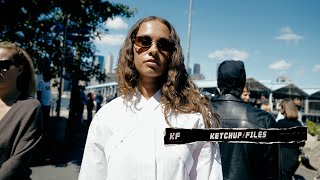 Sarah Lysander OffWhite SS25 Street Style New York Fashion Week [upl. by Notneiuq]