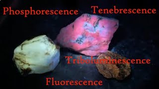 Examples of fluorescence phosphorescence tenebrescence triboluminescence [upl. by Atilef]