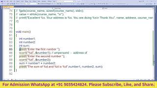 C Programming  Complete Tutorial  What is ampersand amp or address of operator in C [upl. by Anialed392]