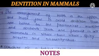 DENTITION IN MAMMALS [upl. by Akiras402]