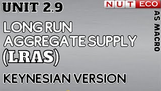 AS Macro Lecture 29 The long run aggregate supply LRAS KEYNESIAN VERSION [upl. by Naul]