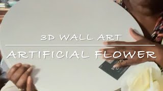 3D wall art DIY with Artificial Flowers amp Plaster [upl. by Oirifrop]