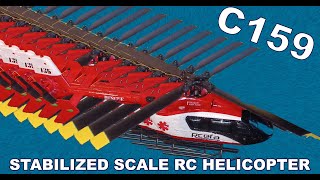 RCERA C159  GyroStabilized RC Scale Helicopter  Maiden Flight [upl. by Tayib]