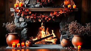 Cozy Autumn Ambiance 4K  Crackling Fireplace with Burning Logs for Stress Relief and Deep Sleep [upl. by Etz]