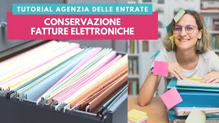 Come conservare le fatture elettroniche  Tutorial del sito dellAgenzia delle Entrate [upl. by Aliehs]