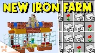 MINECRAFT 120 IRON FARM TUTORIAL  New Easy Efficient [upl. by Dranyl]