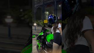 Lady biker ride with Zx10r trendingshorts zx10r love [upl. by Atselec50]