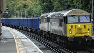 2 Grain Movements passes Greenhithe on a wet summer afternoon 310723 DCRAILGbrf [upl. by Harshman]