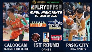 MPBL HIGHLIGHTS PASIG CITY VS CALOOCAN PLAYOFFS 1ST ROUNDGAME 3 OCTOBER 20 2023 [upl. by Burton]