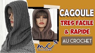 Comment faire une cagoule toutes tailles facile et rapide au crochet tuto pas à pas débutante [upl. by Bendix]