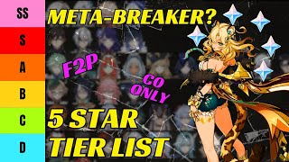 ULTIMATE GENSHIN 51 F2P 5 STAR TIER LIST Get the BEST for your PRIMOS at C0 [upl. by Leoine]