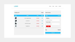 Cart Page Design  Delete Single Item From Cart  Promo Code Validation  HTML CSS amp JavaScript [upl. by Moselle195]