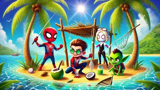 SURVIVAL ON A DESERT ISLAND WHO WILL MAKE IT  Spidey and his Amazing Friends Animation [upl. by Chemesh]