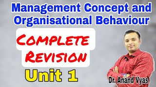 management concept and organisational behaviour mba Complete Revision Unit 1  Bcom  BBA  AKTU [upl. by Thapa90]