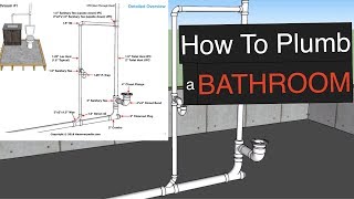 How To Plumb a Bathroom with free plumbing diagrams [upl. by Alurta]