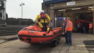 Porthcawl RNLI Lifeboats launching on service [upl. by Dric]