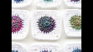 Crochet Sunburst Granny Square [upl. by Lak]