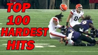 Top 100 Hardest Football Hits of AllTime [upl. by Anailuj]