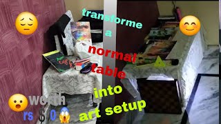 Transforme a old table into art setup worth rs 00 😲 and giveaway 👌 [upl. by Greenwell661]