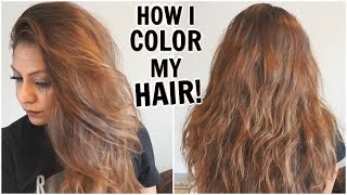 How I Dye My Hair Light Golden Brown at Home│How I Color My Hair From Dark To Light│DIY Root Touchup [upl. by Dniren]