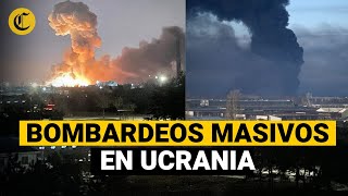 RUSIA ATACA A UCRANIA Imágenes de los bombardeos en ciudades de Kiev [upl. by Burnard454]