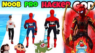 NOOB vs PRO vs HACKER vs GOD In Hero Challenge Game  Oggy Jack Shinchan Bob  Daddy Gaming [upl. by Naivart32]