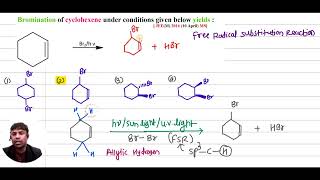 2016 1 Bromination of cyclohexene under conditions given below yields   JEEM 2016 10 April [upl. by Elleirua318]