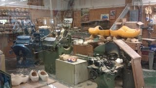 Making wooden shoes in Holland Michigan [upl. by Eiuqnom]