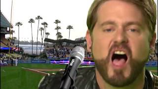 Tim Heidecker of Dekkar sings Empty Bottle at Dodger Stadium [upl. by Eeb]