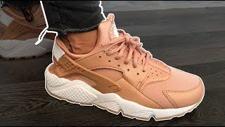 Nike W Air Huarache Run Dusted Clay amp White  Closeup Look amp On Feet Review [upl. by Atnoek]