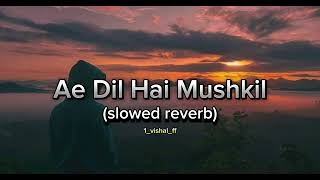 Ae Dil Hai Mushkil 🥀❤️‍🩹 slowedreverb tseries [upl. by Bucher]