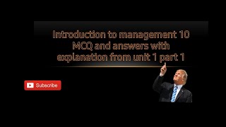 Principle of management MCQ questions and answer from unit 1 part 1 [upl. by Scherle]