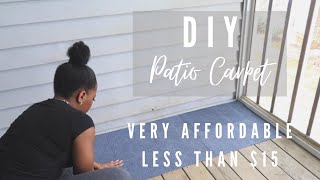 DIY PATIO CARPET EASY INSTALLATION  PATIO MAKEOVER 2020  HEAVENLYERRA [upl. by Enyamert]