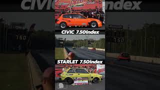 Honda Civic Hatchback vs Toyota Starlet 7 50index drag race [upl. by Repinuj947]