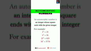 Automorphic numbers  shorts [upl. by Atinnek]