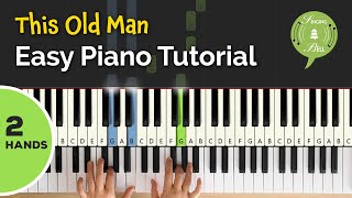 This Old Man on the Piano 2 Hands  Easy Piano Tutorial for Beginners [upl. by Ignazio423]