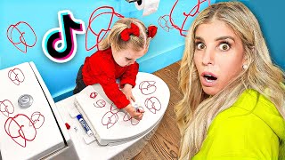 Daughter Destroys Bathroom Testing Viral Tik Tok Parenting Hacks [upl. by Andersen]