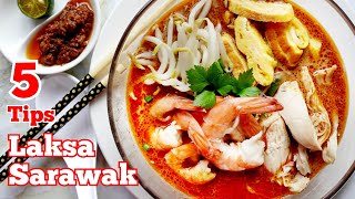 5 TIPS Laksa Sarawak Noodle Soup [upl. by Felisha659]