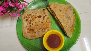 Cheese veg parathaStuffed cheese parathaBreakfast recipe [upl. by Annaihr]