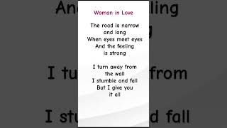 Woman in Love lyrics  Song by Barbra Streisand  Dana Winner lyrics shorts heartwarming [upl. by Ahsiym819]