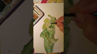 Annette et sa grande soeur  aquarelle art drawing illustration [upl. by Otrevogir]